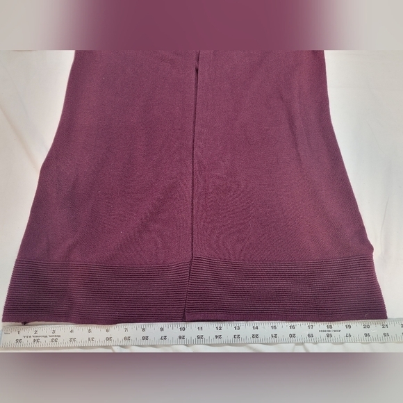 EVOLUTION BY CYRUS ANCHO CHILI Burgandy Open Front Cardigan/Sweater Medium - Picture 3 of 12